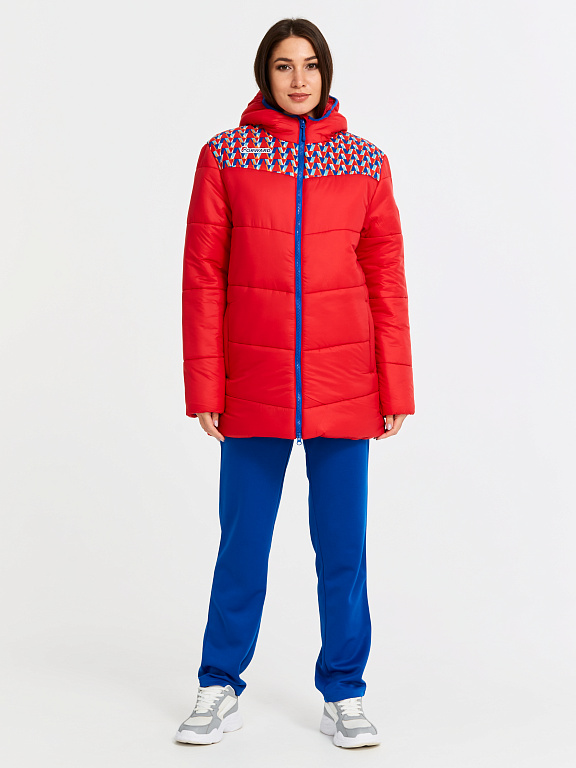 W08210D-BW202 Куртка утепленная женская (красный/голубой) фото 6