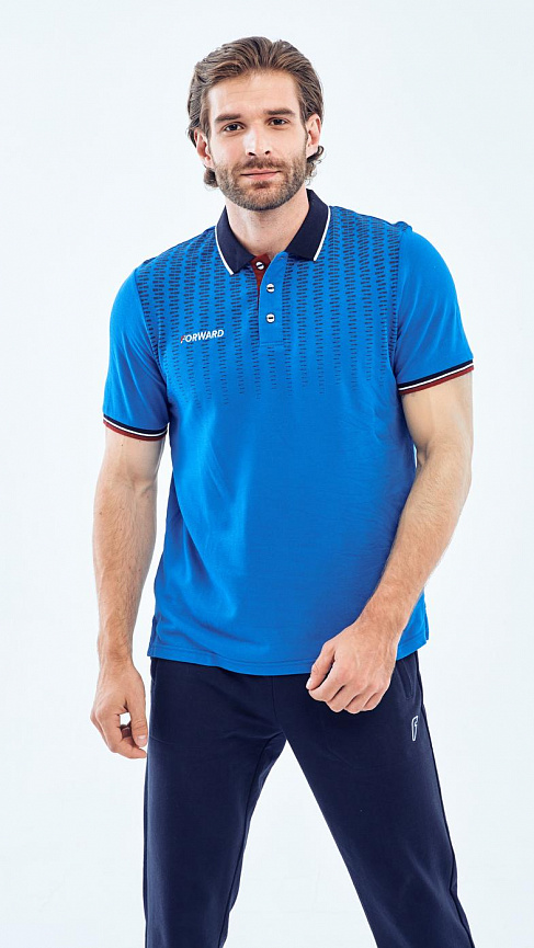 M13281G-AA201 Рубашка поло мужская (голубой) фото 2