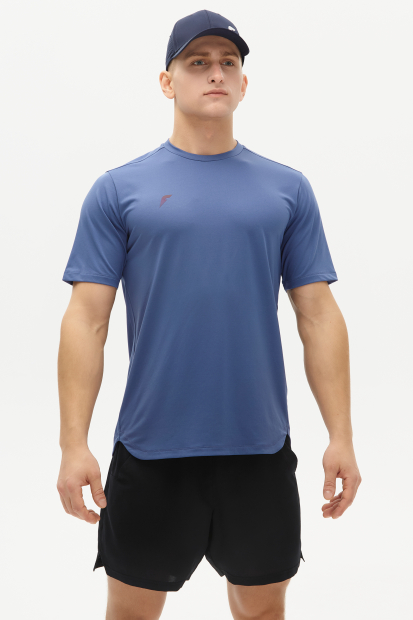 Футболка тренировочная с кор. рукавом мужская (индиго)
