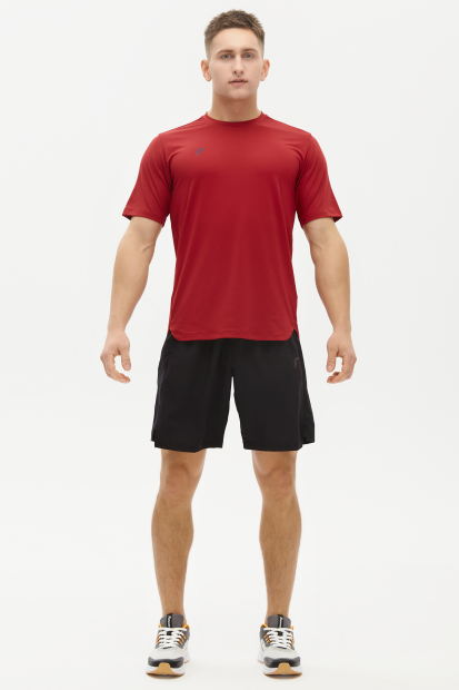 Футболка тренировочная с кор. рукавом мужская (бордовый)