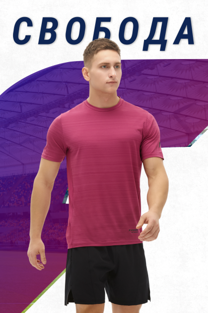 Футболка тренировочная с кор. рукавом мужская (лиловый)
